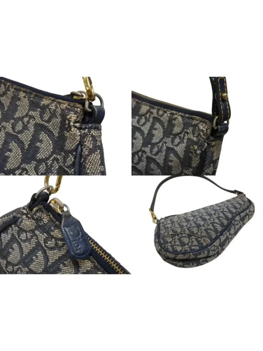 Dior Saddle Pouch MC Navy Trotter Pattern Galliano